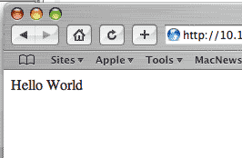 Result of HelloWorld DirectAction example